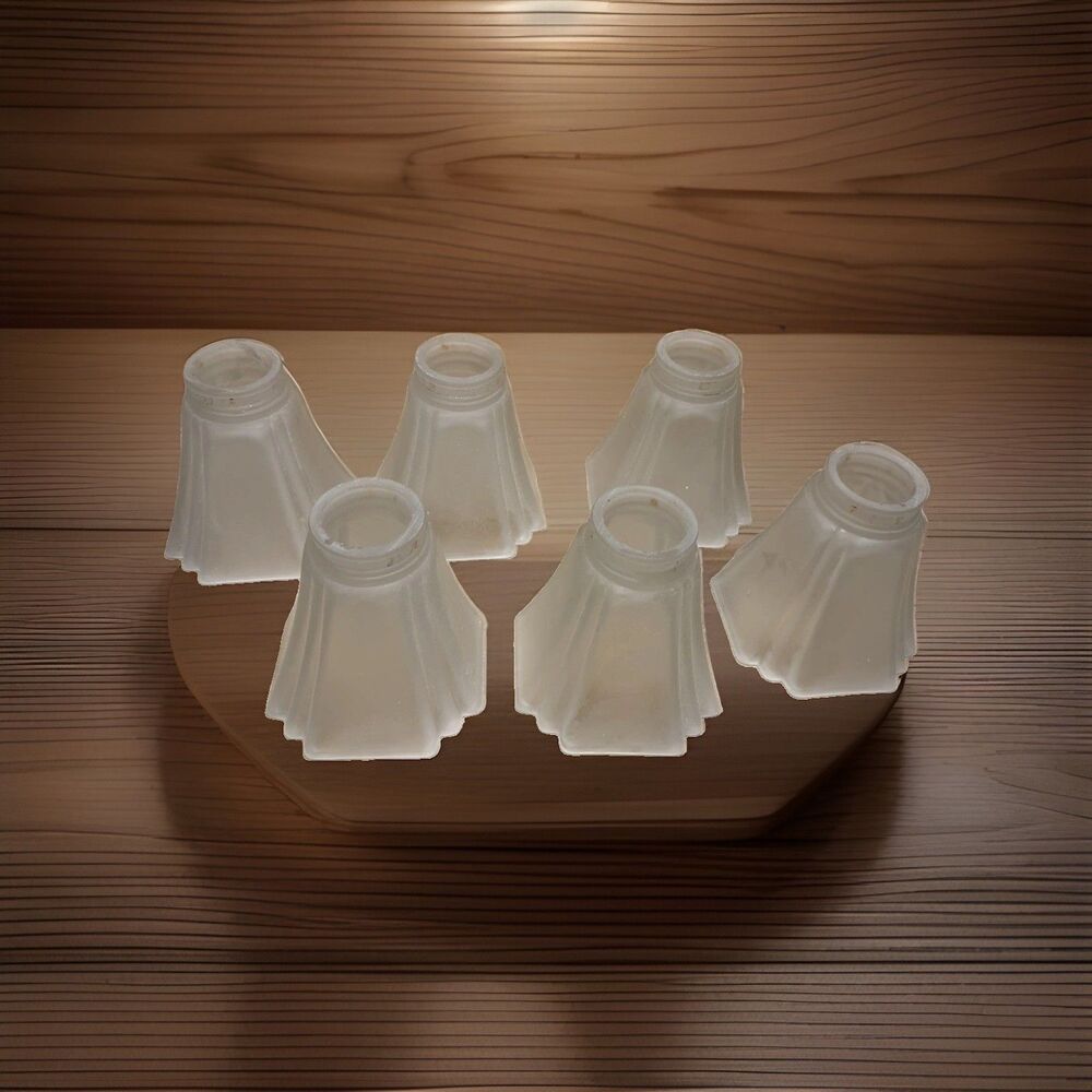Vintage Glass Shade Frosted, fluted/pleated bell-shaped Sconce Lamp Light Shade